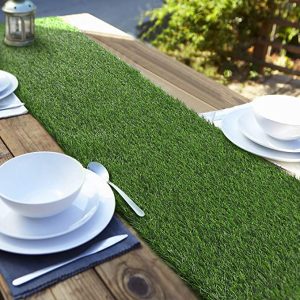 ANVAVO Artificial Grass Table Runners